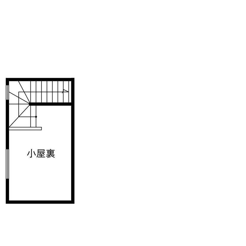 システムホーム 【家事動線／収納充実／間取図】「ジャパンディ（和風＋北欧スタイル）」のインテリアで居心地のよい住まいの間取り図（3LDK+小屋裏）小屋裏