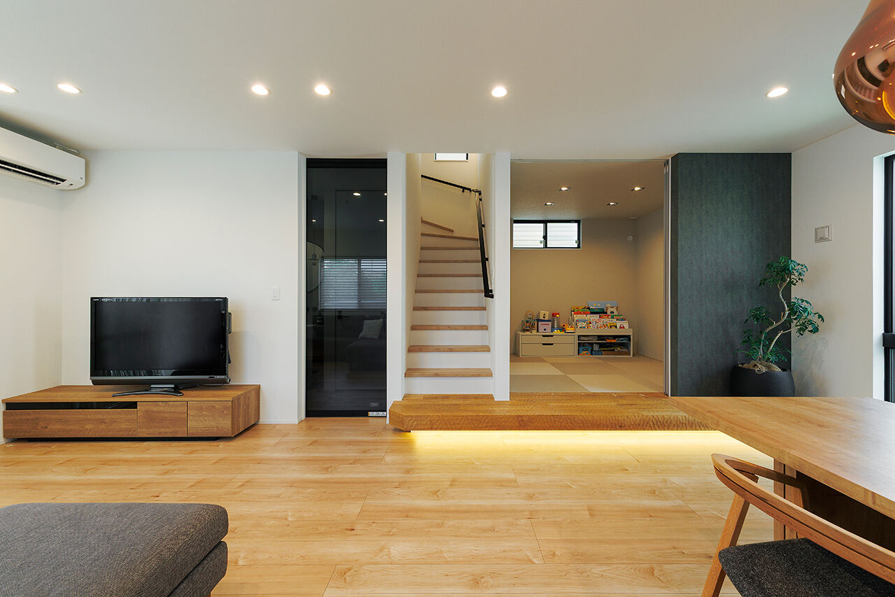 システムホーム 【家事動線／収納充実／間取図】「ジャパンディ（和風＋北欧スタイル）」のインテリアで居心地のよい住まいの建築実例画像2