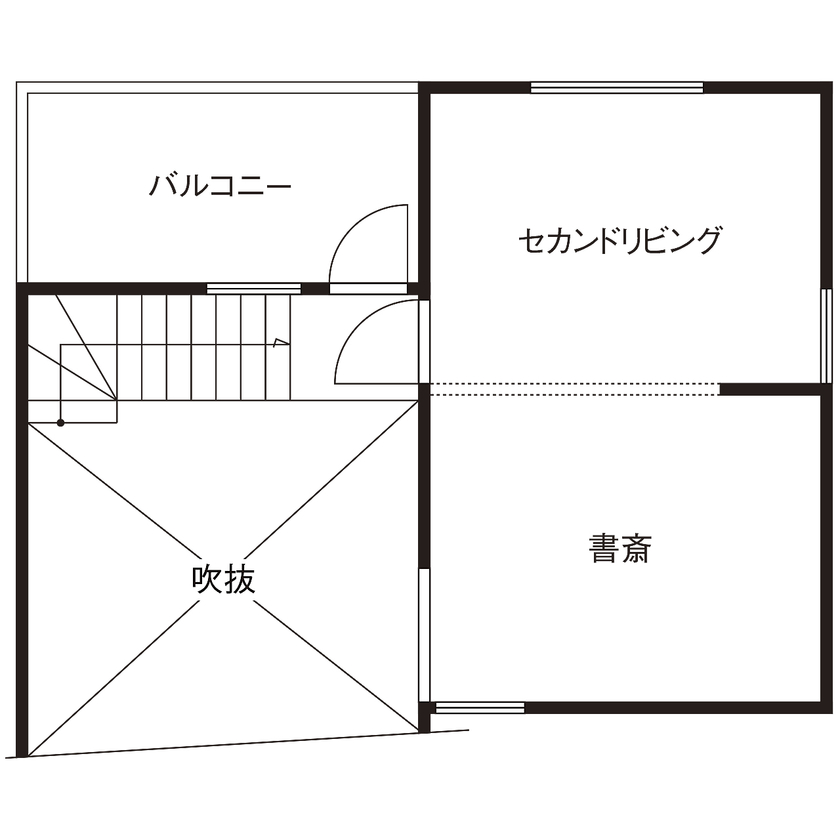 ジェネシス 【UA値0.48/C値0.4/34.1坪/間取り有】「釣り」を楽しむ家づくり。趣味を楽しむ暮らしと空間を彩る木の住宅の間取り図（2LDK）3階