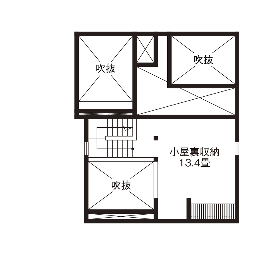 ジェネシス 【高断熱・全館空調／間取り有】高性能で省エネ＆家中が快適に。間取りもデザインも性能もこだわった我が家の間取り図（3LDK）小屋裏