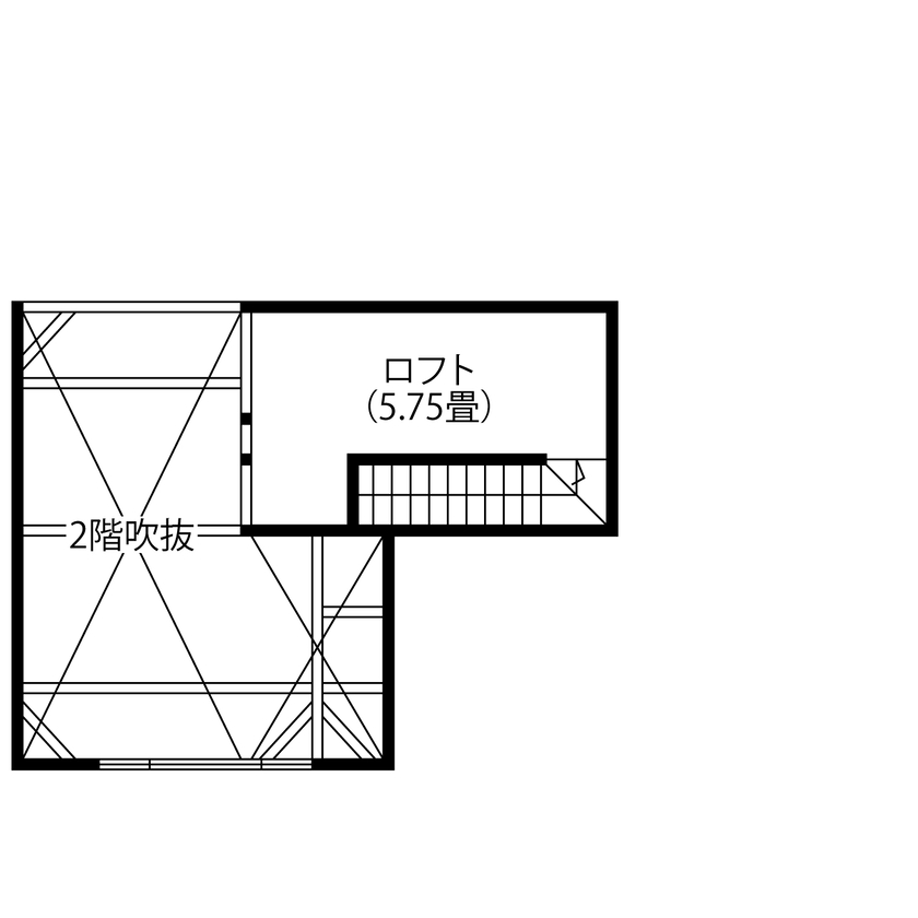 小林住工 【レンガの家／２階LDK／店舗併用住宅】お気に入りのレンガの外観。ロフト付きで収納充実+家事ラク！の間取り図（2LDK+ロフト）ロフト