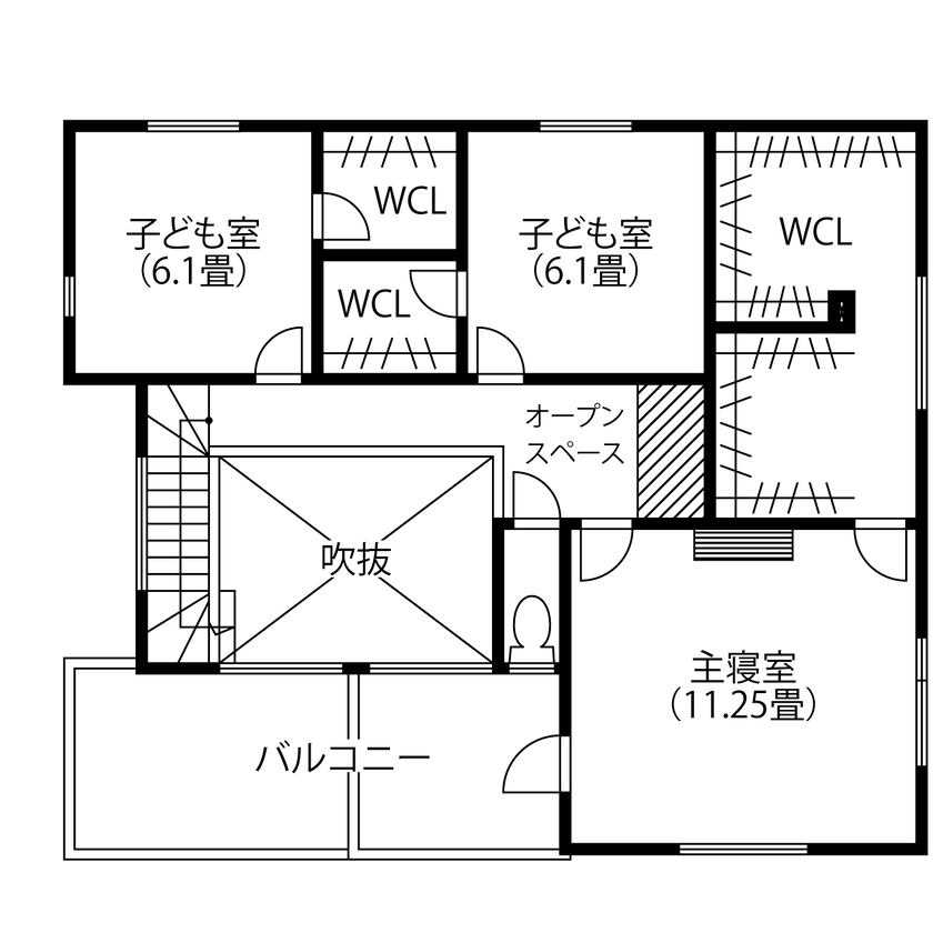 小林住工 【ビルトインガレージ／吹抜け／３階建て】職人技で、ホテルライクの「ライク」を超えた住まいが誕生の間取り図（4LDK+納戸）3階