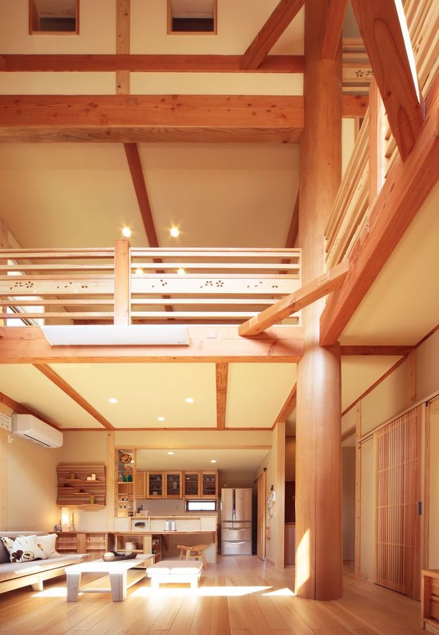夢ハウス 伝統的な真壁工法でつくった、木組みの迫力と空間の面白さが自慢の家の建築実例画像2
