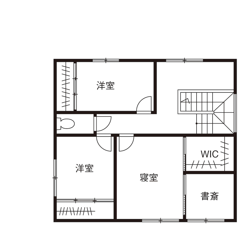 タクミ建設 【京都府/間取り有】茶室に組子細工に桐箪笥、和のしつらえに癒される開放的な木の住まいの間取り図（4LDK）2階