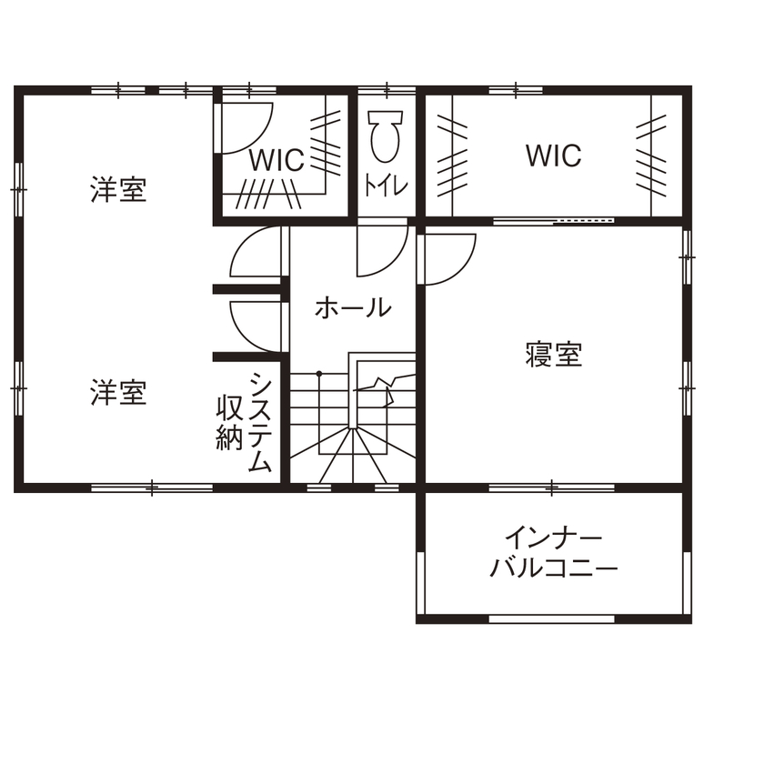 のこのこのいえ 【1800万円台｜間取り図有】海辺を感じる「サーファーズハウス」。回遊動線や機能性素材で住み心地もアップの間取り図（3LDK）2階間取図