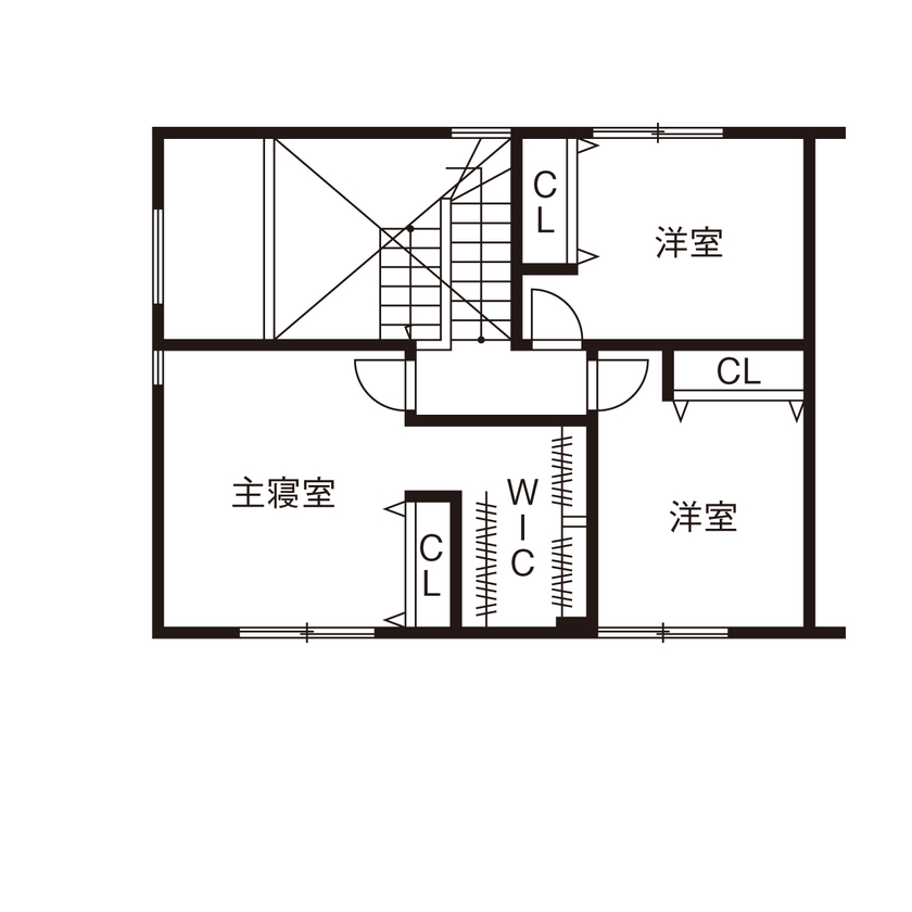 タカノホーム 【2160万円/スキップフロア/間取り図】明るく開放的な吹き抜けと遊び心ある中2階、木の香りに包まれる家の間取り図（3LDK）2階