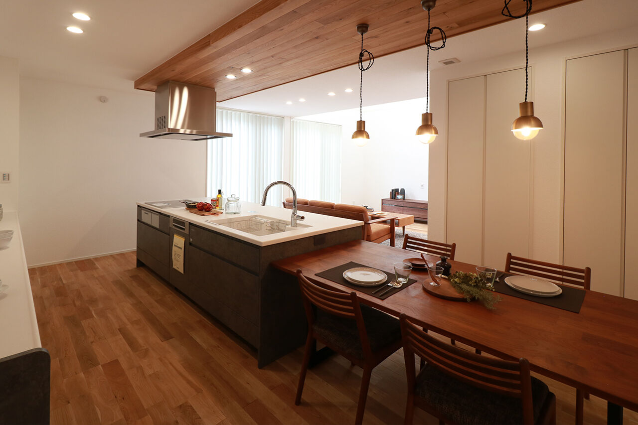 タカノホーム 【2000万円台/30坪台/3LDK/2階建て/吹き抜け】吹き抜けからの明るい光が差し込む、快適なリビングがある家の建築実例画像7