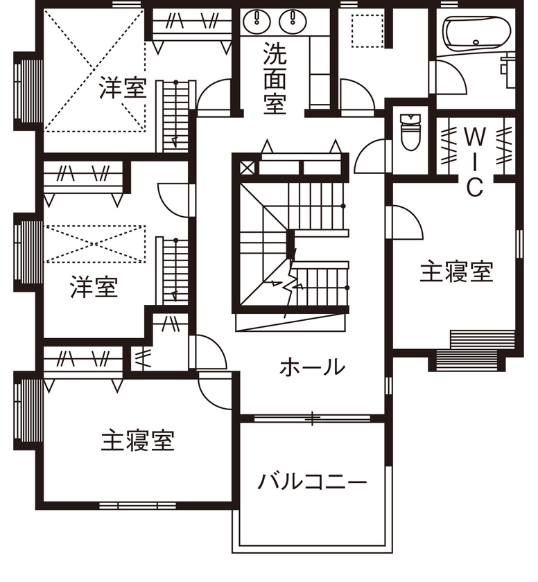 三菱地所ホーム 地下のシアタールームや、フラワーサロンスペースなど、理想のライフスタイルをトコトン形にした住まいの間取り図（6LDK）2階