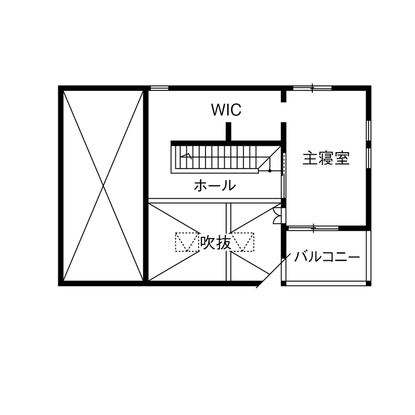 アイジースタイルハウス 【平屋風×ミニマルな暮らし】定年後のライフスタイルまで見据えた、二人暮らしにちょうどいい29坪の家の間取り図（2LDK）2階