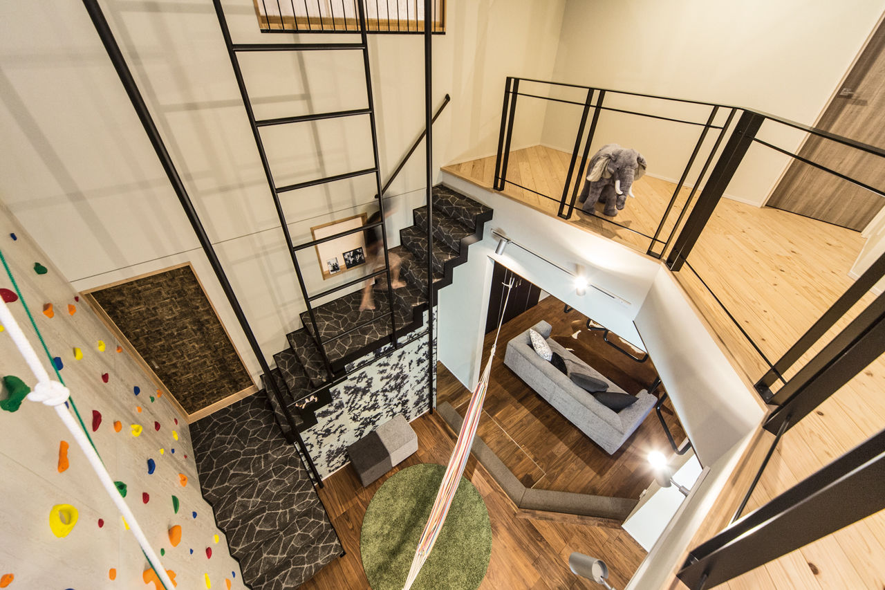 Space Labo　永冨 【愛知県×3人暮らし×スキップフロア×ボルダリング】住宅の概念を超えた！遊び心あふれる6層のオシャレな家の建築実例画像6