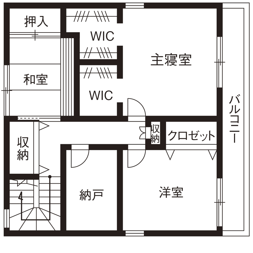 アールギャラリー(アールプランナー) 【3000万円台/3階建て/敷地30坪台/間取り図】限られた敷地を活かす美容室と住居の3階建て店舗併用住宅の間取り図（3LDK）3階