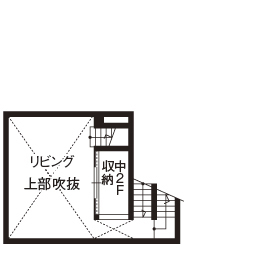 アールギャラリー(アールプランナー) 【4000万円台/3階建て/4LDK/間取り図】高低差の活用でビルトインガレージやスキップフロアを備えた3階建ての間取り図（4LDK）1.5階