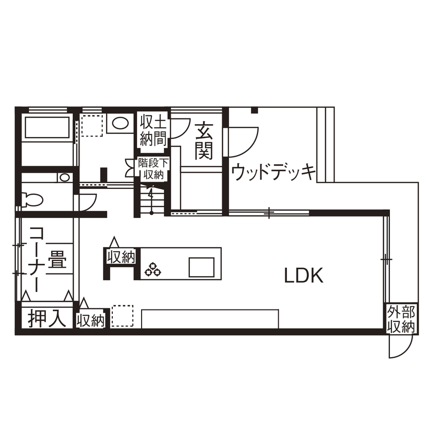 アールギャラリー(アールプランナー) 【2000万円台/30坪台/間取図有】エントランスガーデンで寛ぐ暮らし。リゾート気分に浸れる家の間取り図（3LDK）1階