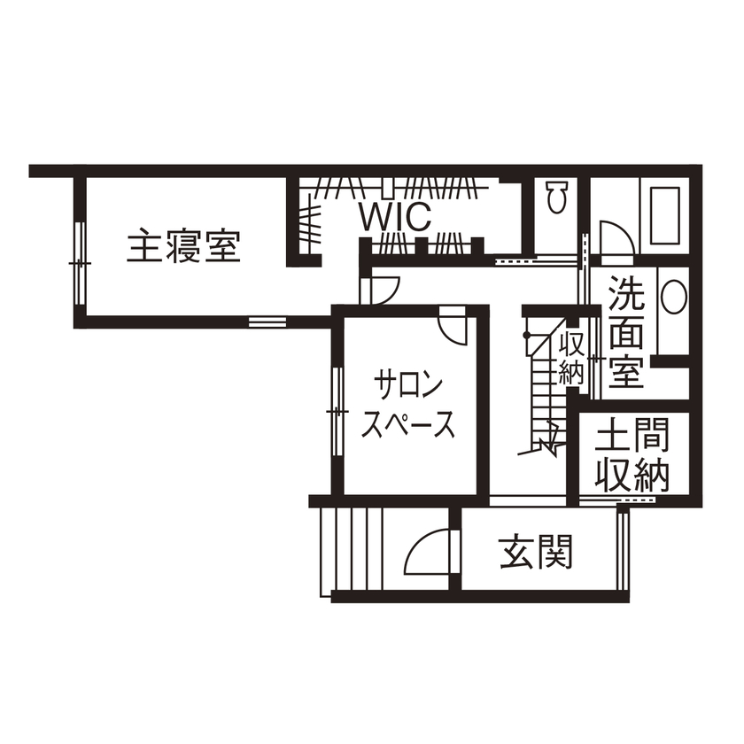 アールギャラリー(アールプランナー) 【4000万円/3階建て/40坪台/間取り図】生活感を出さない工夫満載。外観はクローズ、内観は解放感のギャップの間取り図（4LDK）1階
