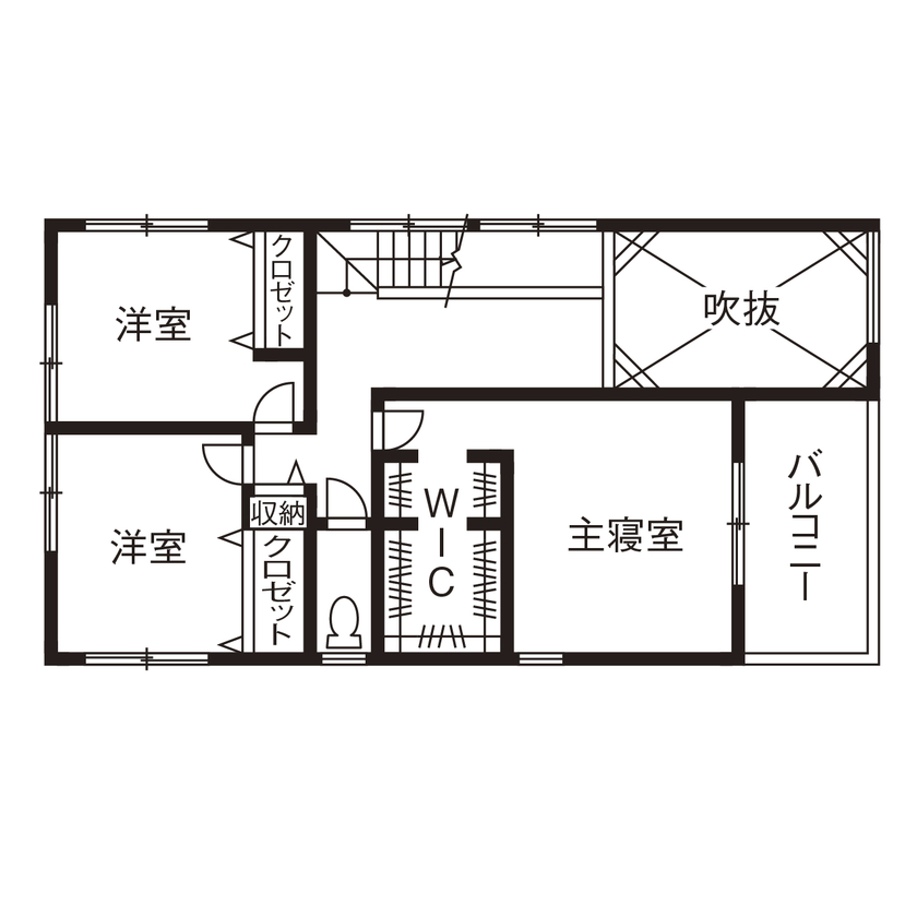 アールギャラリー(アールプランナー) 【2000万円台/30坪台/間取り図】こだわりの壁や窓、照明で創る吹き抜けを楽しむインダストリアルハウスの間取り図（3LDK）2階