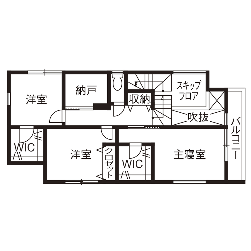 アールギャラリー(アールプランナー) 【2000万円台/30坪台/間取り有】変形地をメリットに、スキップフロア×ピットリビングが広さの秘訣の間取り図（3LDK）2階