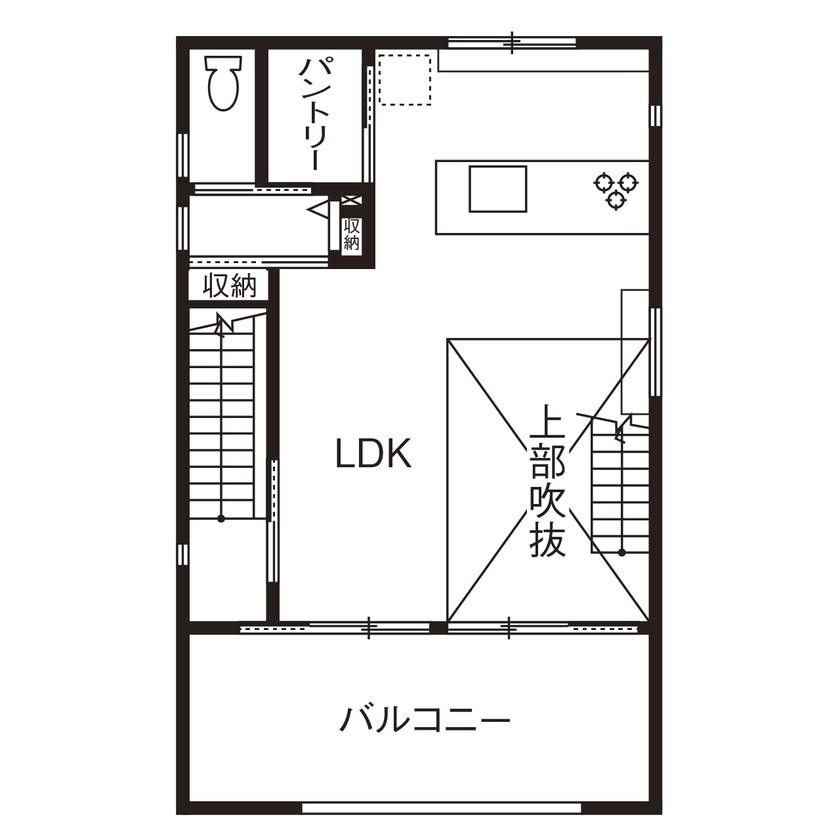 土間や書斎、吹抜けを実現した間取り 4LDK