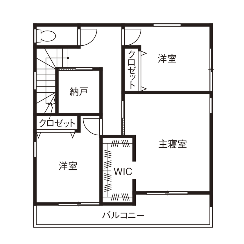 アールギャラリー(アールプランナー) 【2000万円台/30坪/3LDK/間取り図】造作家具やアンティーク照明に囲まれ愛着が増すインダストリアルな家の間取り図（3LDK）2階