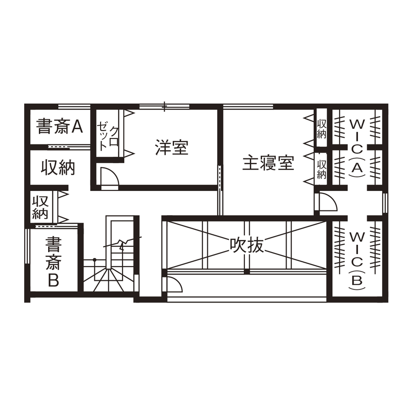 アールギャラリー(アールプランナー) 【2000万円台/30坪台/間取り有】立地と吹き抜けの開放感で晴れの日が待ち遠しい、シンプルモダンな家の間取り図（3LDK）2階