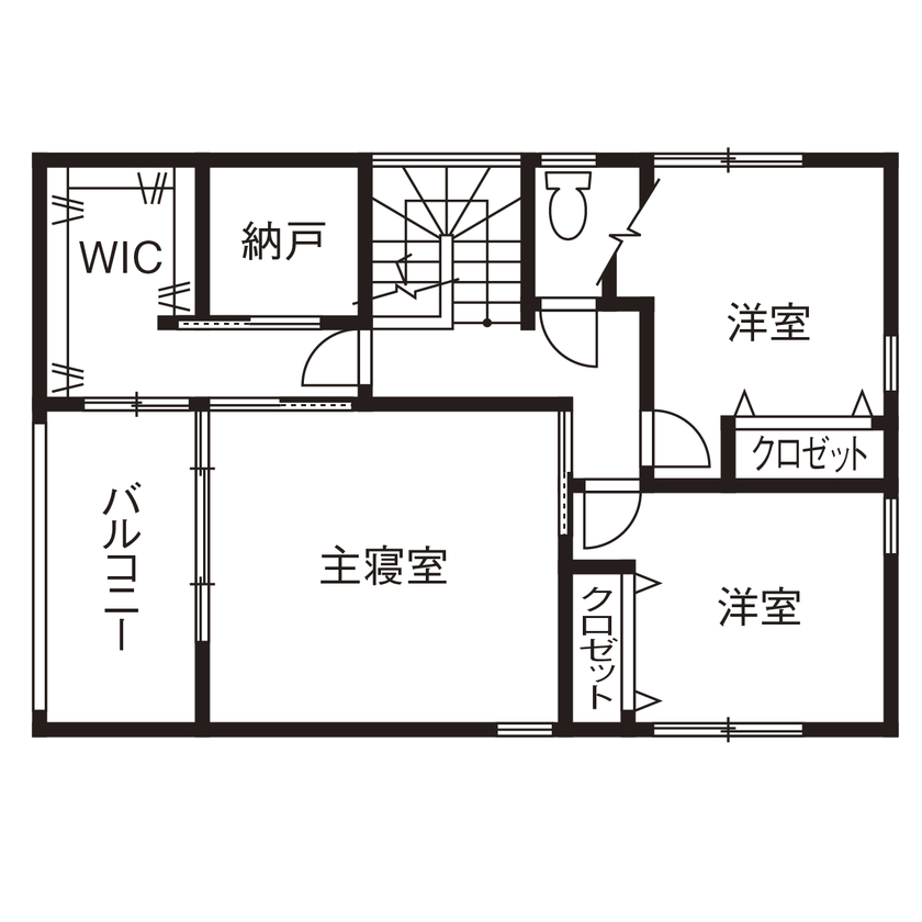 アールギャラリー(アールプランナー) 【2000万円台/30坪台/3LDK/インダストリアル/間取り図】家具や窓の配置…モノ選びと素材使いで魅せる家の間取り図（3LDK）2階