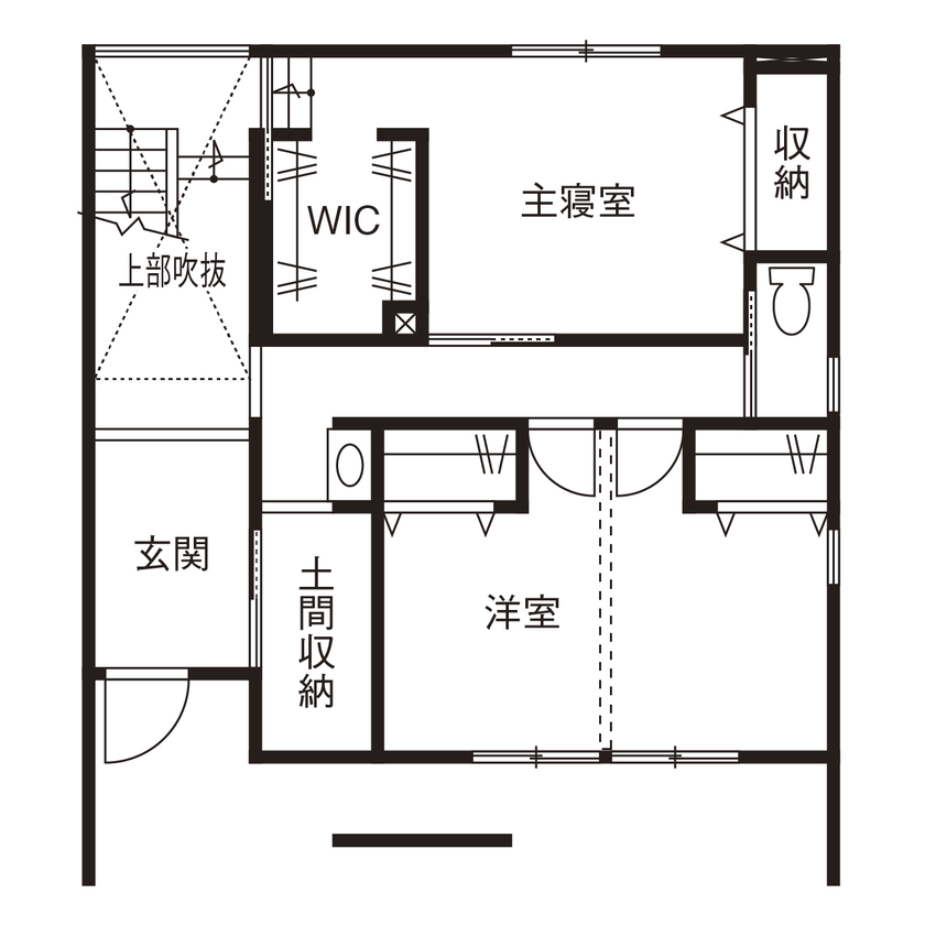 アールギャラリー(アールプランナー) 【2000万円台/37坪台/間取り有】カーテンいらずのリゾート空間。自然とともに暮らす、2階LDKの間取り図（2LDK）1階