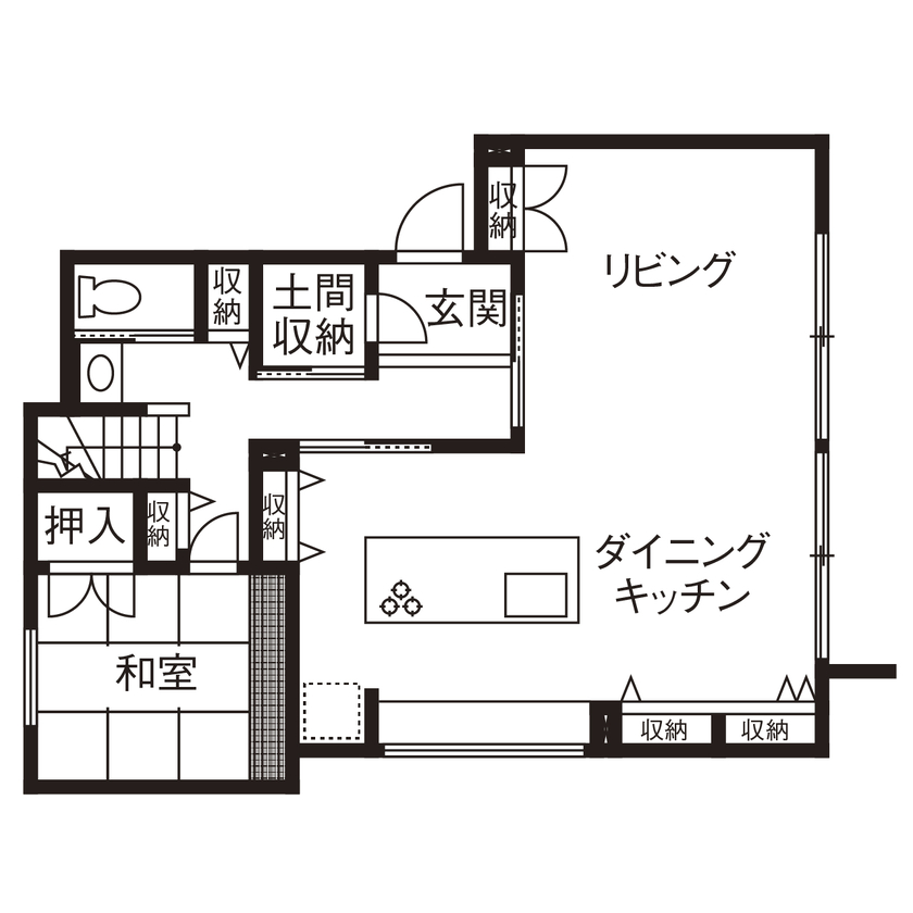 アールギャラリー(アールプランナー) 【2000万円台/30坪台/間取り図】ホテルに泊まるように暮らす、大人モダン空間。憧れのライフスタイルを形にの間取り図（3LDK+WIC）1階