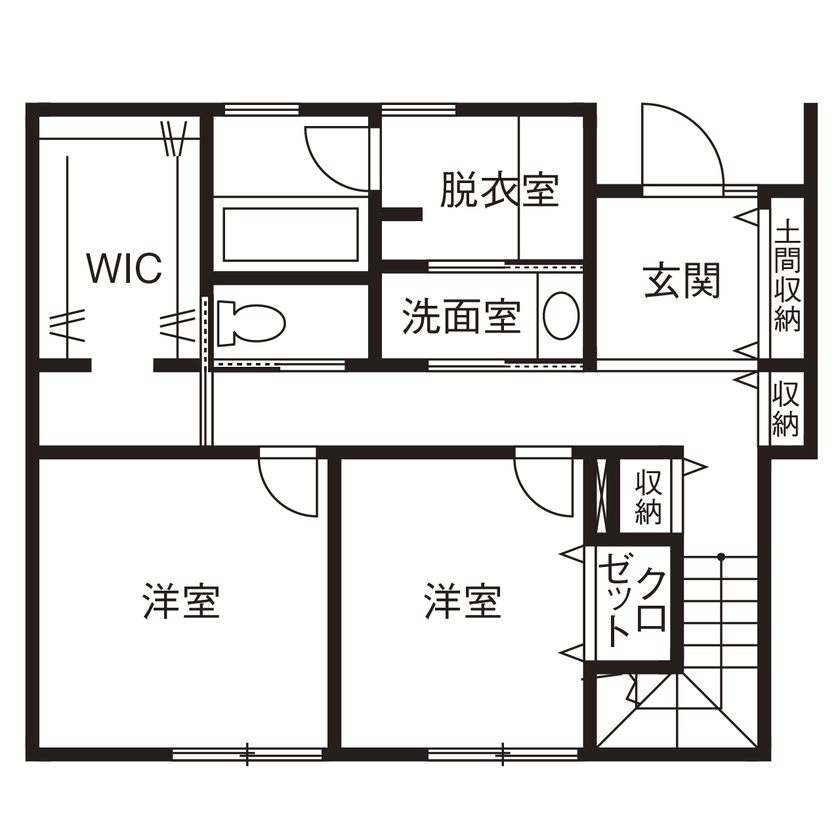 アールギャラリー(アールプランナー) 【2000万円台/31坪台/間取り有】木の温もりでできたクラシックモダンの2階LDK。飾りを楽しむ、器のような家の間取り図（3LDK+WIC+パントリー）1階