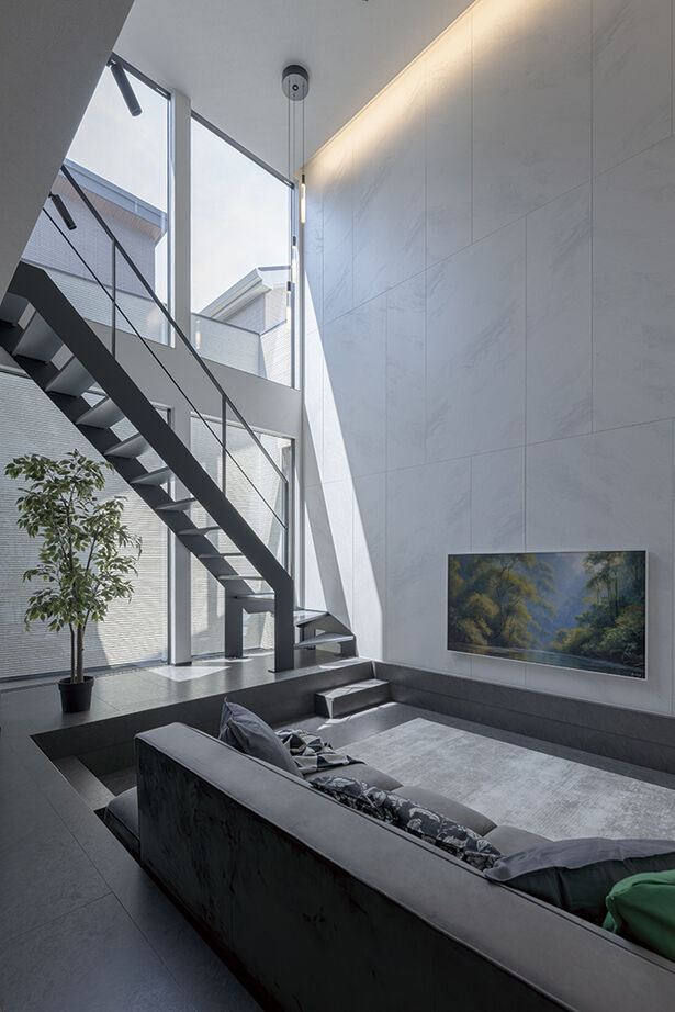 アールギャラリー(アールプランナー) 【2000万円台/30坪台/間取り図】6ｍ超吹抜け×ピットリビング。ギャラリーの様な非日常の寛ぎを、我が家にの建築実例画像5