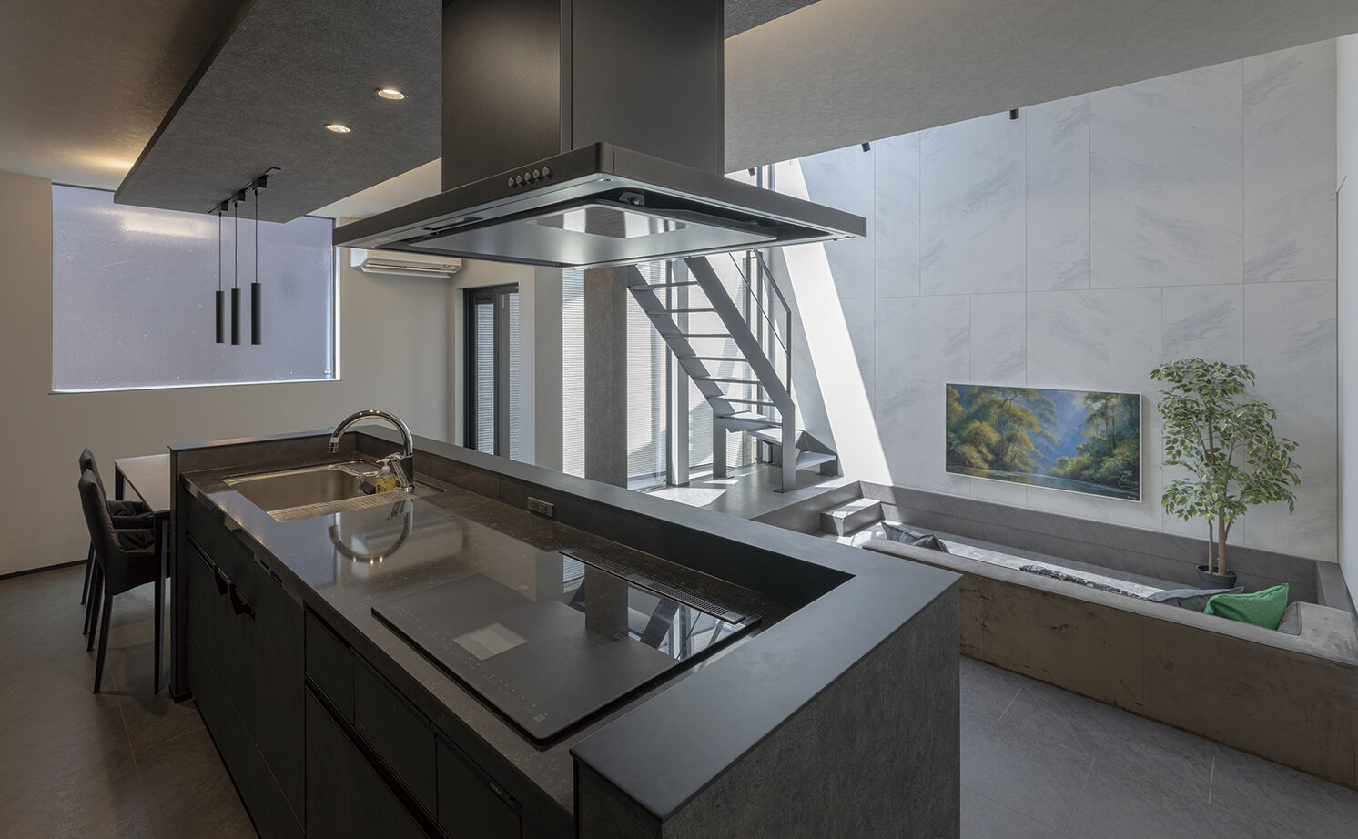 アールギャラリー(アールプランナー) 【2000万円台/30坪台/間取り図】6ｍ超吹抜け×ピットリビング。ギャラリーの様な非日常の寛ぎを、我が家にの建築実例画像9