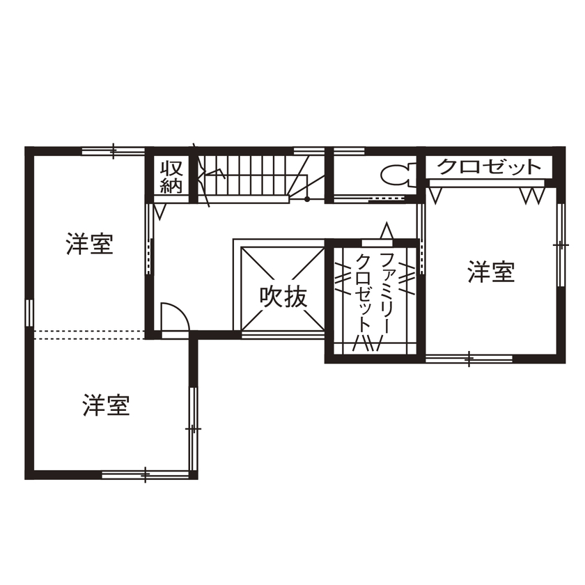 アールギャラリー(アールプランナー) 【2000万円台/28坪台/間取り有/Fの家】土間キッチンを現代風にアレンジ。日本家屋の伝統美が融合する家の間取り図（3LDK）2階