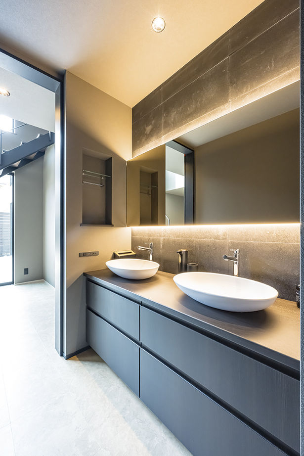 アールギャラリー(アールプランナー) 【3000万円台/47坪台/間取り図】5ｍ超の吹抜けリビング×家事ラク動線。ホテルライクと実用性の両立空間の建築実例画像13