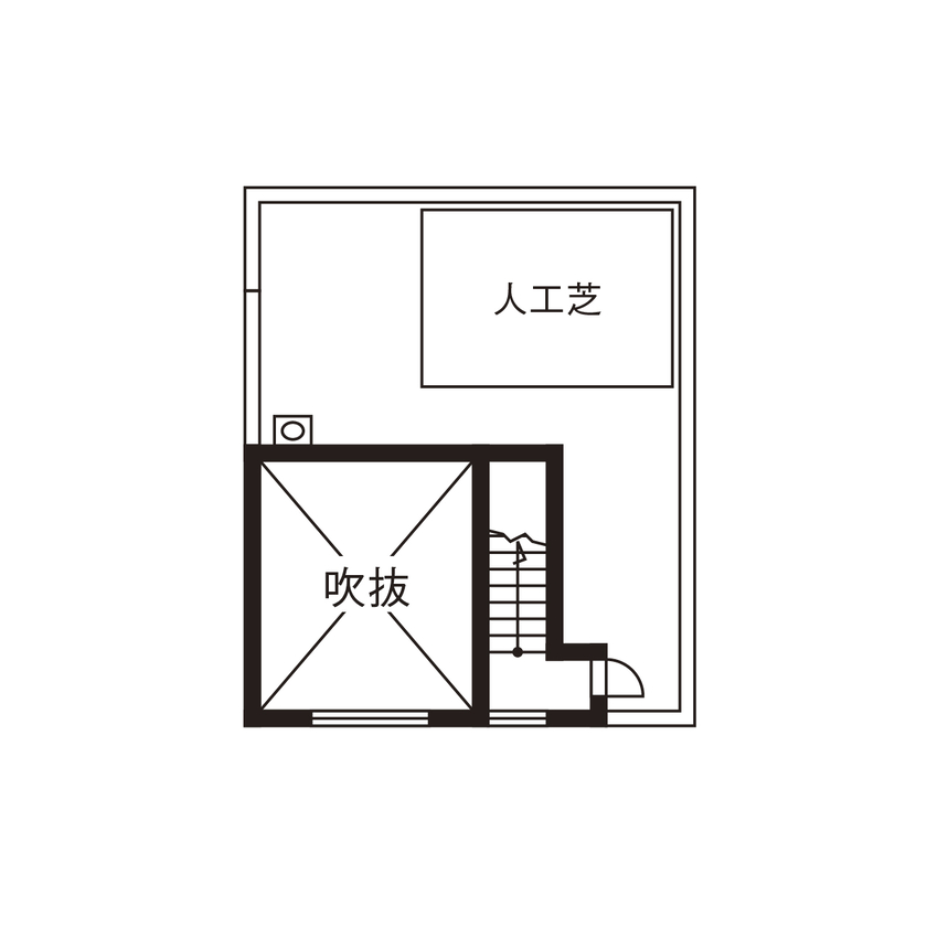 アールギャラリー(アールプランナー) 【ハイグレード住宅/40坪台/間取り図】北欧モダンと和の様式美の融合・ジャパンディスタイル。多層構造の家の間取り図（3LDK+書斎+屋上庭園）屋上