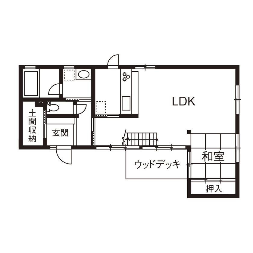 アールギャラリー(アールプランナー) 【2000万円台/2階建て/30坪台/間取り図】南面を閉じる逆転の発想。吹き抜けと中庭のある期待以上の家にの間取り図（4LDK）1階