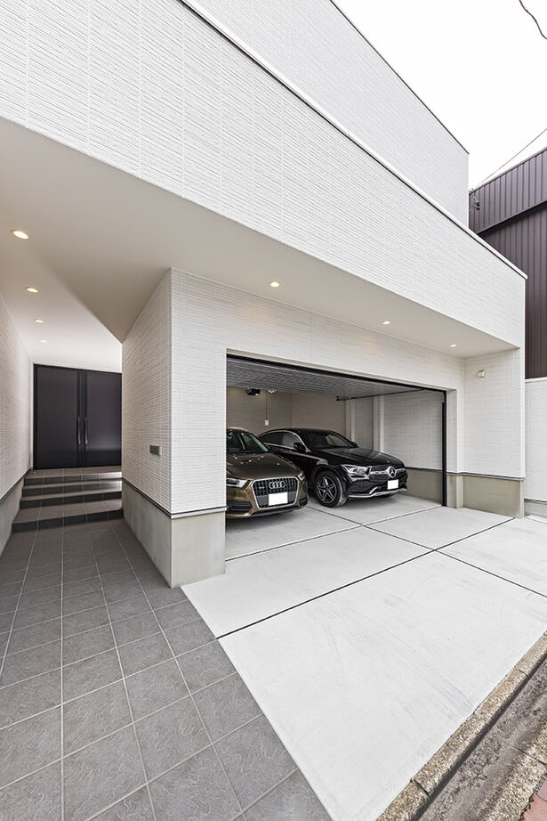 アールギャラリー(アールプランナー) 【3000万円台/50坪/ビルトインガレージ/店舗併用住宅/間取り図】天井高4ｍ超の大空間でホテルライクな家の建築実例画像3