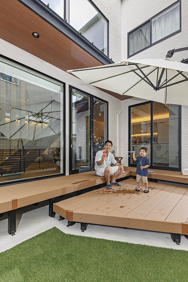 アールギャラリー(アールプランナー) 【3000万円台/40坪/4LDK/間取り図】ガレージと中庭のある暮らし。コートハウスで、おうち時間を満喫の建築実例画像5