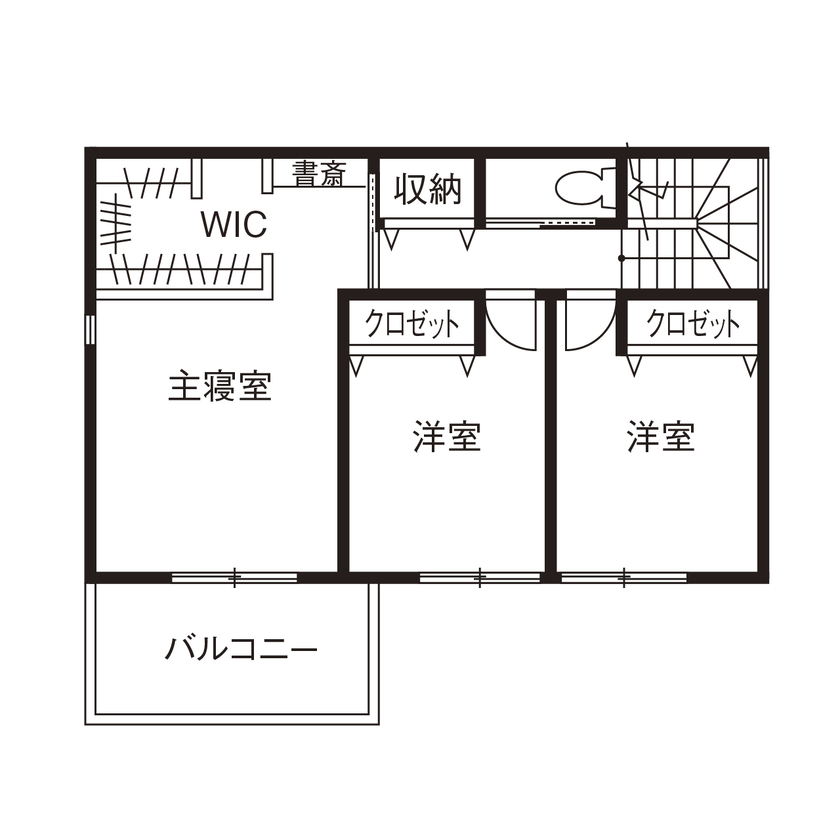 アールギャラリー(アールプランナー) 【2000万円台/2階建て/30坪台/3LDK/間取り図】テラスを囲む、L字型のLDK。外と内が繋がる空間を楽しむ家の間取り図（3LDK）2階