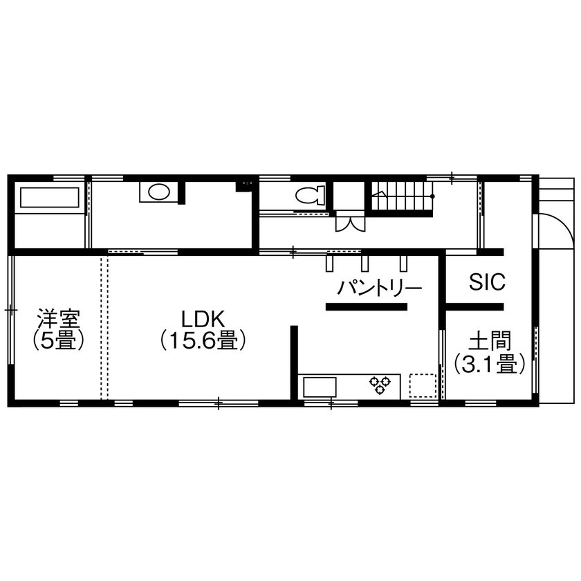 リアルホーム 【三重県|間取り図|2560万円】多機能土間と家事ラク動線が魅力！現在も将来の暮らしも考慮した終の棲家の間取り図（4LDK）1階
