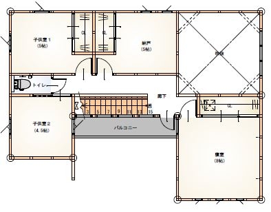 サンジョーホーム 【愛知県一宮市/間取り図】オシャレなデザイン&住み心地の両立!素材を活かしたリゾートライクの2階建て実例の間取り図（4LDK）２階