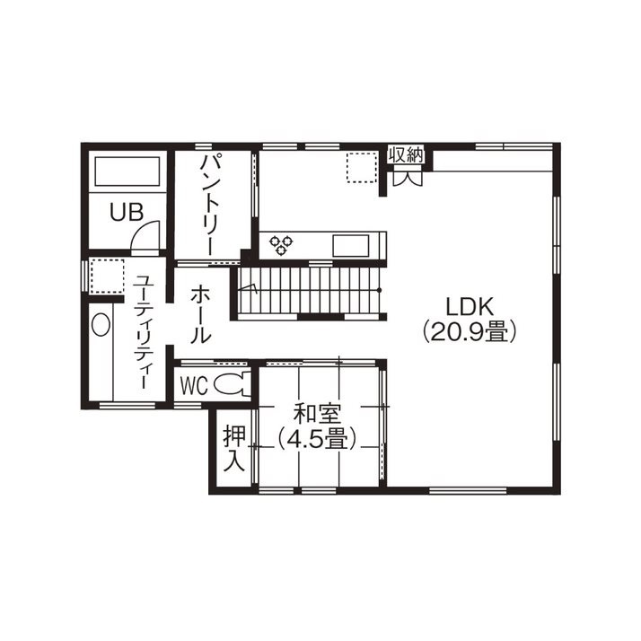 大進ホーム 【札幌市】整理収納アドバイザーが監修「自然と片付く家」でラクに暮らすの間取り図（4LDK）2階