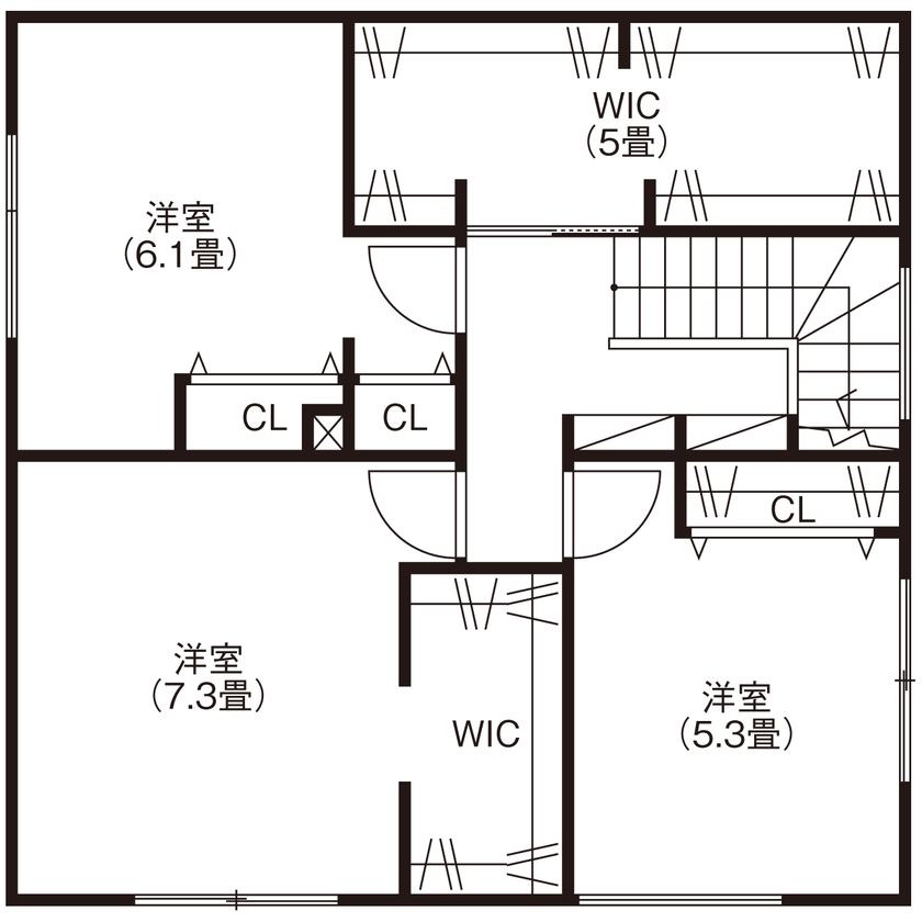 大進ホーム 【2000万円台／31坪】愛情をもっていたモノたちをイメージ通りキレイに収納！気持ちがぐんと盛り上がる新居の間取り図（3LDK）2階