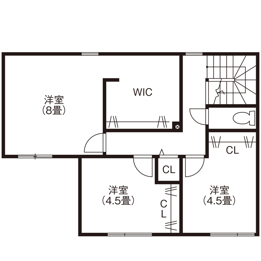 大進ホーム 【2000万円台／36.3坪】片付けが苦じゃなくなる！共働き夫婦を家事から解放、キレイな空間で気持ちもラクの間取り図（3LDK）2階