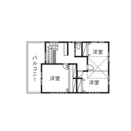 アイワホーム 【本体価格2336万円/48.03坪】理想の世界感を叶えた、光溢れるシャビーシックで柔らかな空気が漂う白い家の間取り図（4LDK+防音室）2階