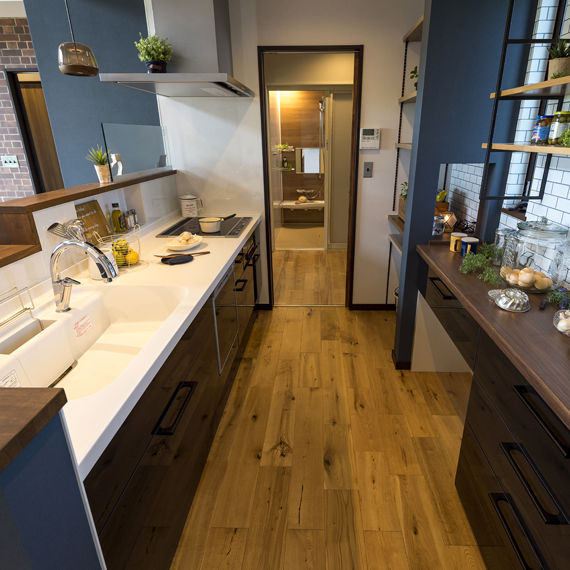 アイワホーム 【本体価格1750万円/24.7坪】勾配天井とダウンリビングが大空間を演出するブルックリンテイストの平屋の建築実例画像3