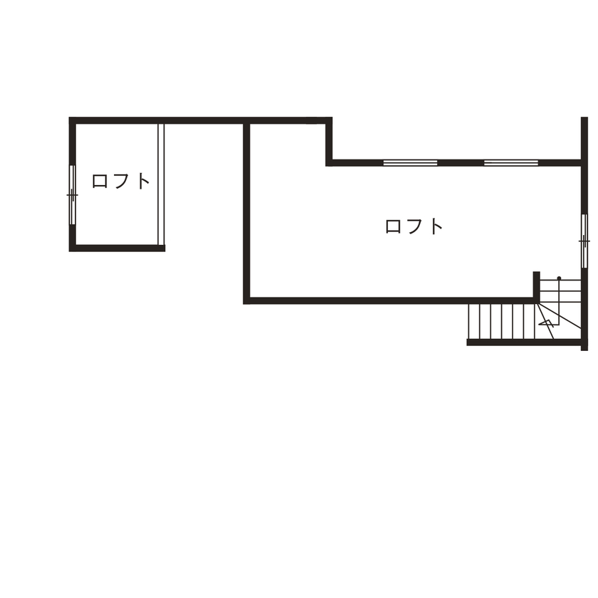 アイワホーム 【本体価格2070万円/37.637坪】ナチュラルな木の質感を感じられるシナベニアの天井とスキップフロアのある住まいの間取り図nullロフト