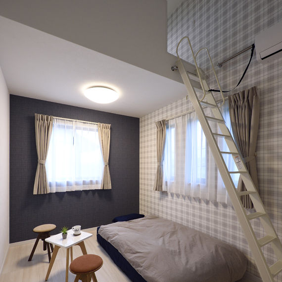 アイワホーム 【本体価格2070万円/37.637坪】ナチュラルな木の質感を感じられるシナベニアの天井とスキップフロアのある住まいの建築実例画像10