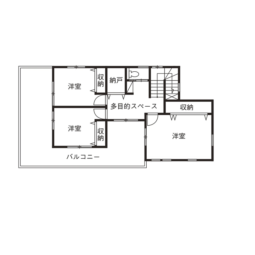 アイワホーム 【本体価格2430万円/61.6坪】趣味を楽しむガレージのあるナチュラルテイストの住まいの間取り図（4LDK）2階