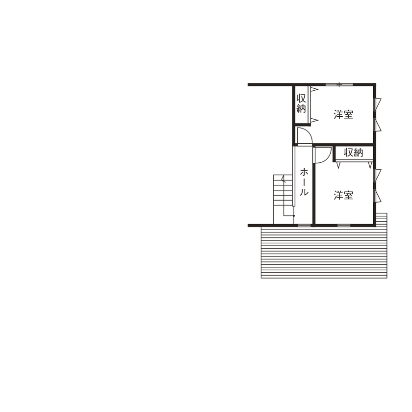 アイワホーム 【本体価格2500万円/38.3坪】白を基調とした洗練されたデザインのスキップフロアにキッズルームがある平屋の間取り図（4LDK）1.5階