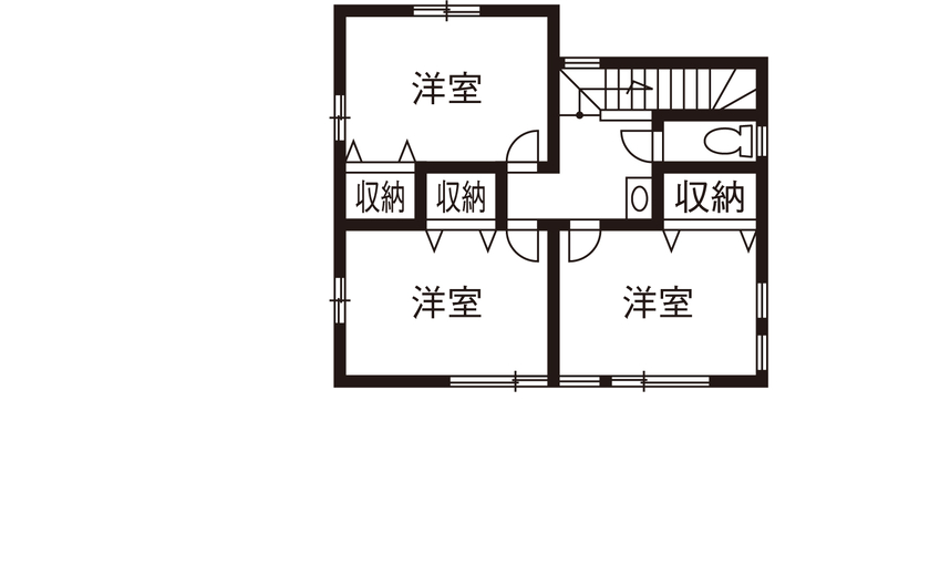アイワホーム 【本体価格3000～3500万円/43.5坪】造作ベンチのダイニングがある家の間取り図（5K以上）2階