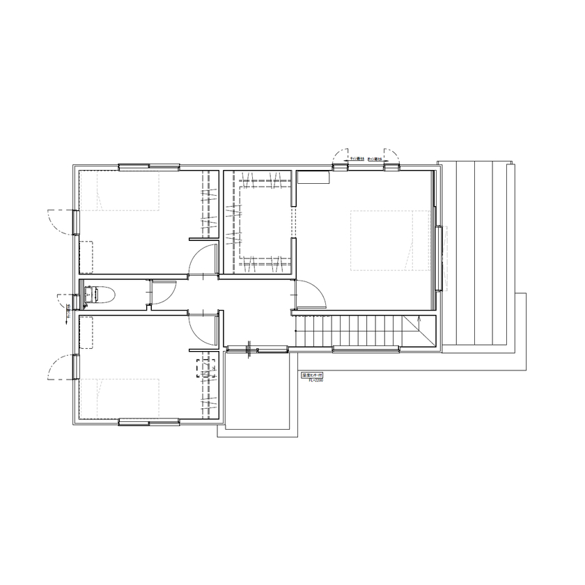 アンドクリエイト アカシアの床が広がるシックな大人のインテリアの間取り図（3LDK）2階
