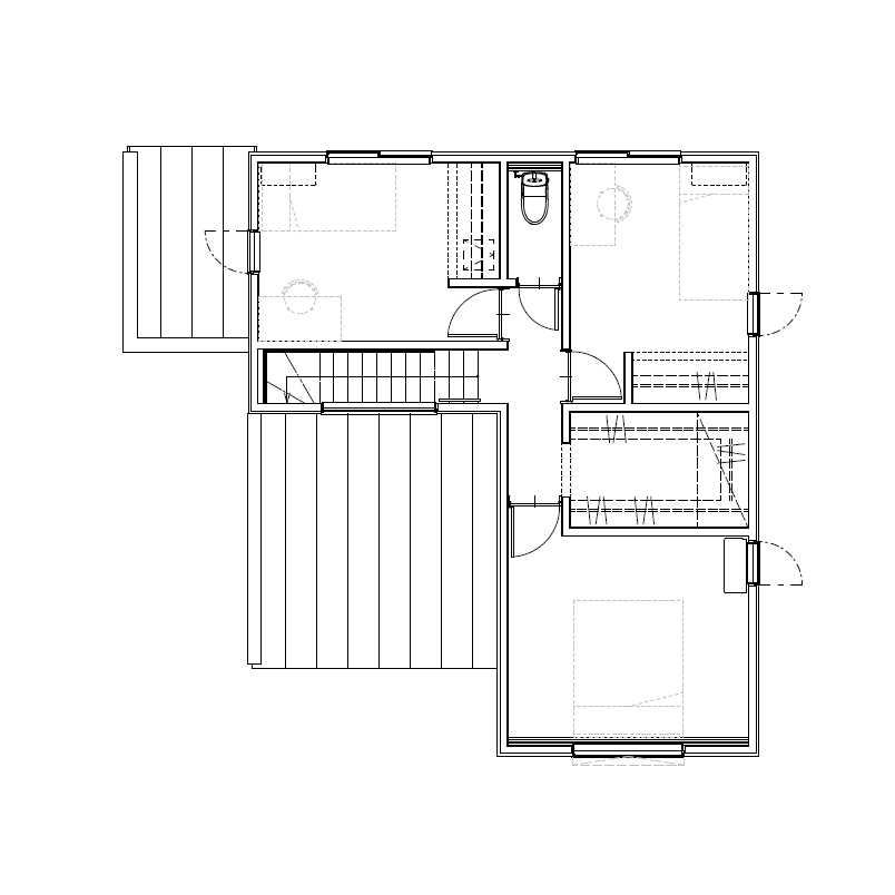 アンドクリエイト ニューヨークの歴史あるホテルのようなインテリアデザインの家の間取り図（3LDK）2階